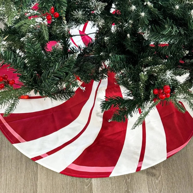 Christmas Tree Skirt Xmas Tree Mat Plush Trees Skirts Flowers Surround Bottom Carpet Base Round Cover Rug New Year Party Decor