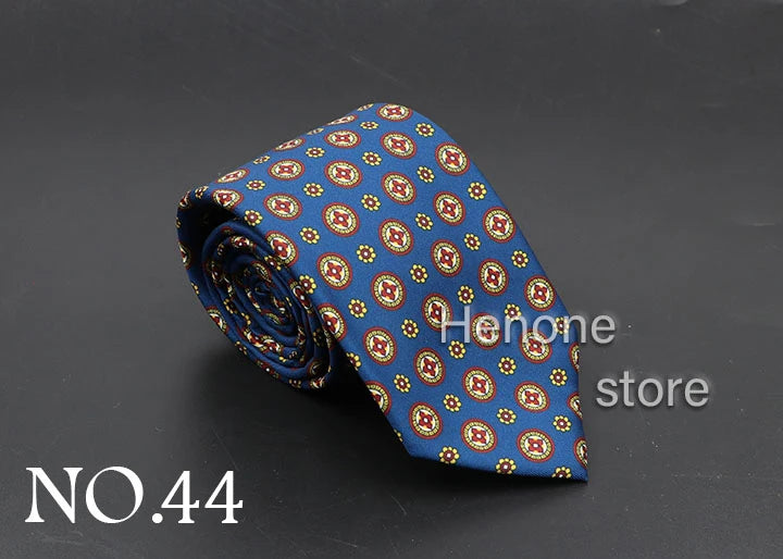 Luxury Floral & Paisley Men’s Silk Necktie .Wedding & Business Tie