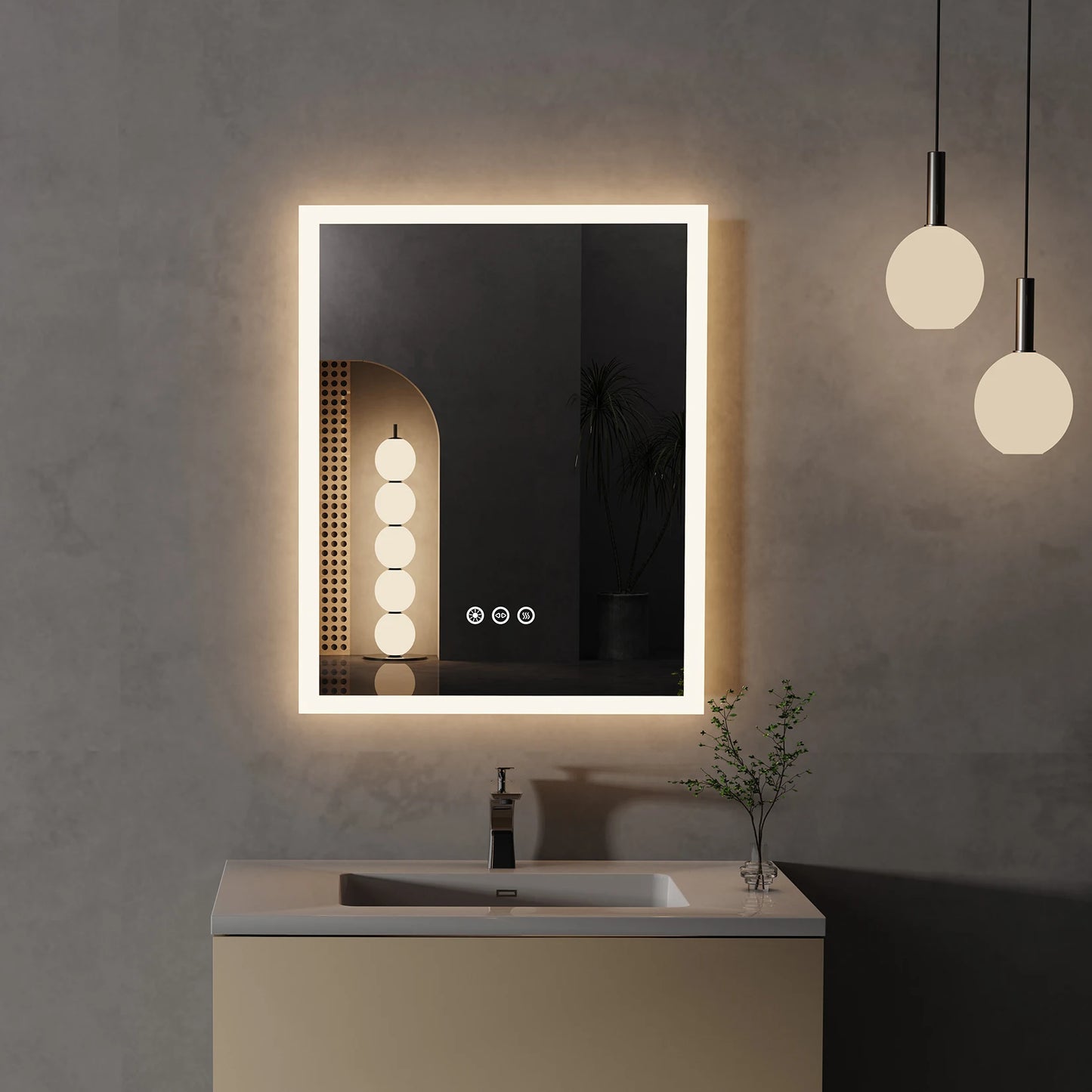 LED 16x20 Vanity Mirror Wall Mounted With Anti Fog Memory