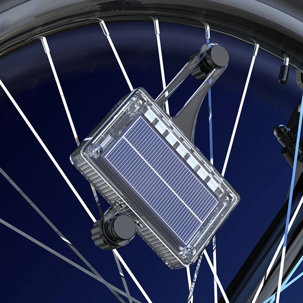 Solar LED Bicycle Spoke Light USB Rechargeable Bike Tire Safety Light Smart Sensing Cycling Tire Lights for Cycling Decoration
