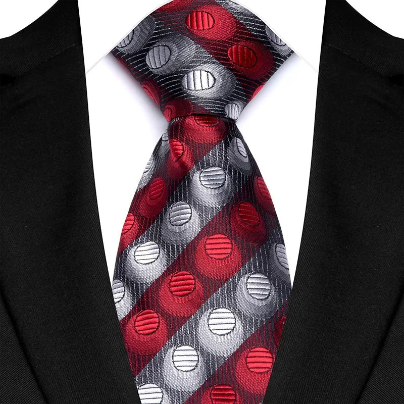 Luxury Red Paisley Men’s Tie. Classic Business and Wedding Necktie
