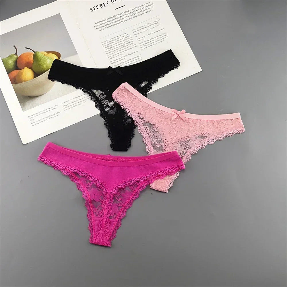 Soft Cotton Lace Thong Underwear for Everyday Comfort