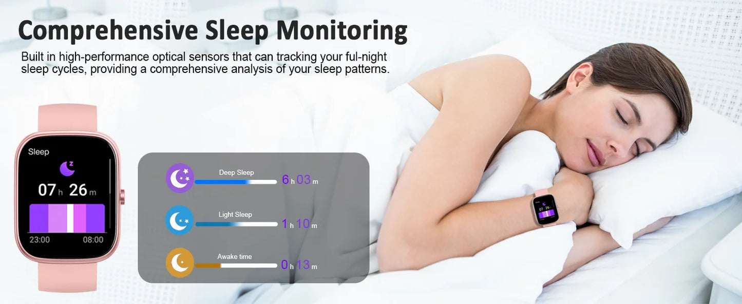 IP68 Waterproof Smart Watch with Bluetooth Calling & Fitness Tracking
