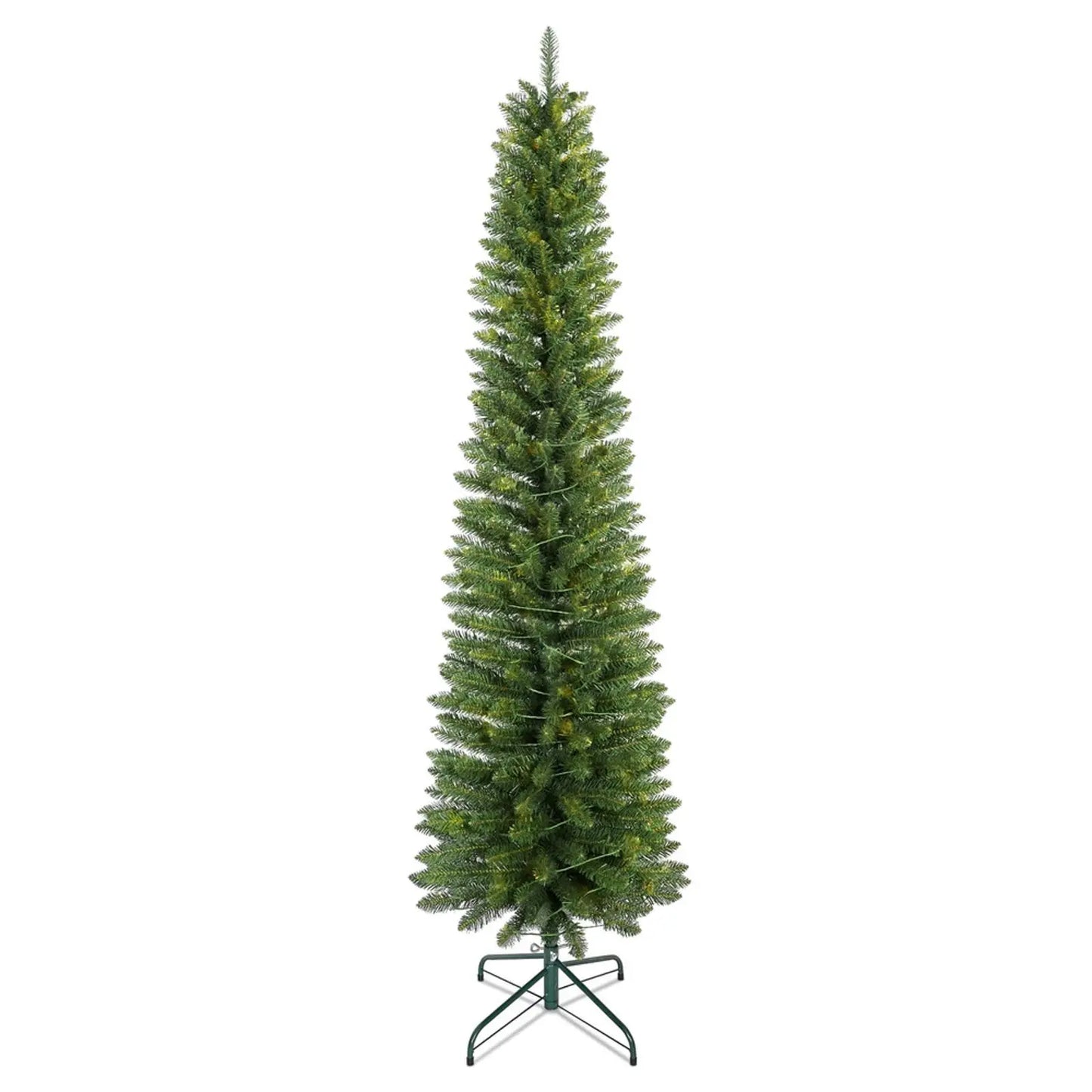 7FT Green Pencil Christmas Tree .Slim Space-Saving Artificial Holiday Tree with 469 Tips