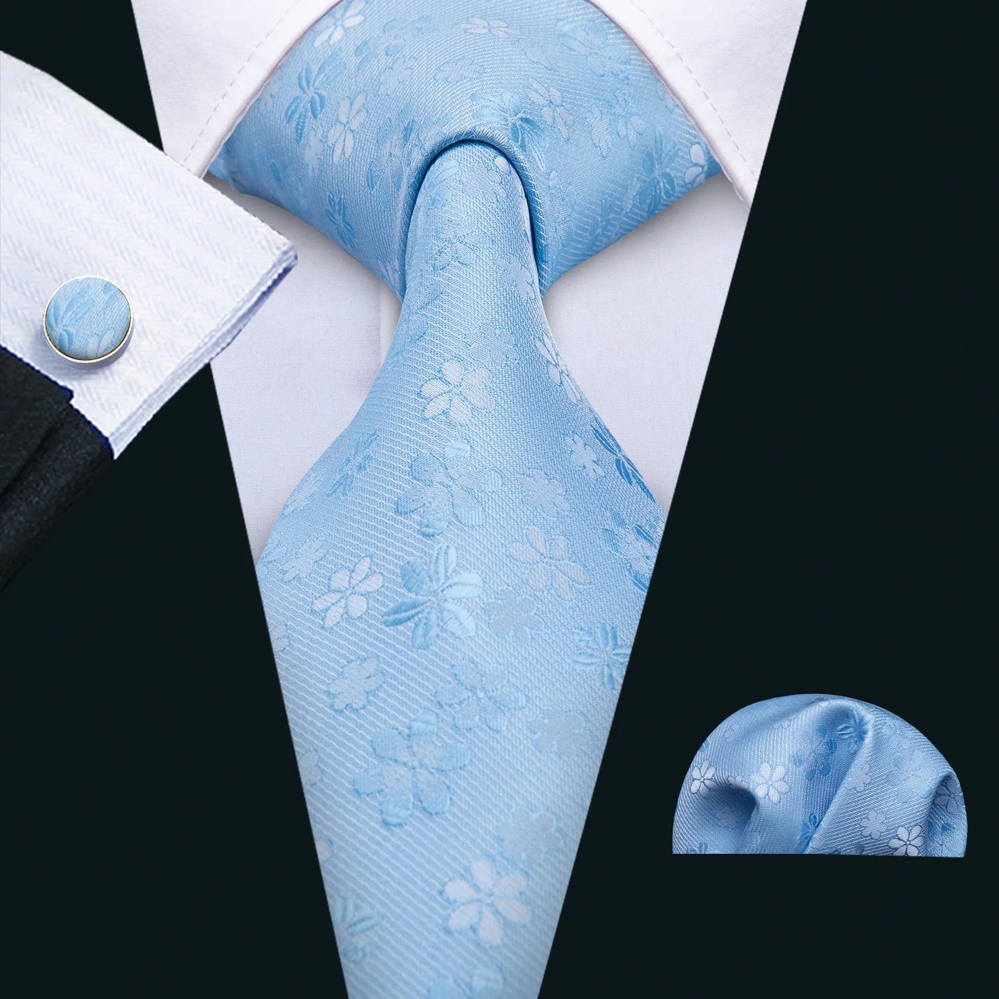 Men’s Luxury Brown Floral Silk Necktie .Elegant Wedding, Business & Formal Dress Tie
