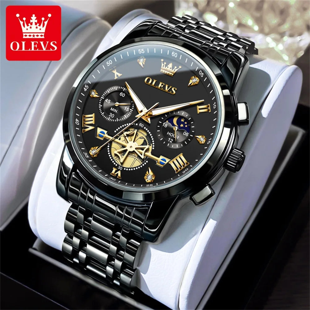 Men’s Classic Roman Numeral Watch. Elegant Metal Bracelet Design