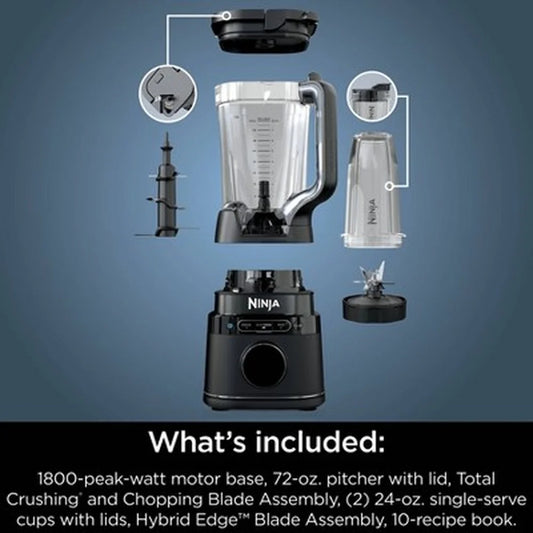 Power Blender Pro 1800W Single Serve BlendSense Technology Smoothies Shakes Food Processing 72oz Pitcher 24oz Cups Dishwasher
