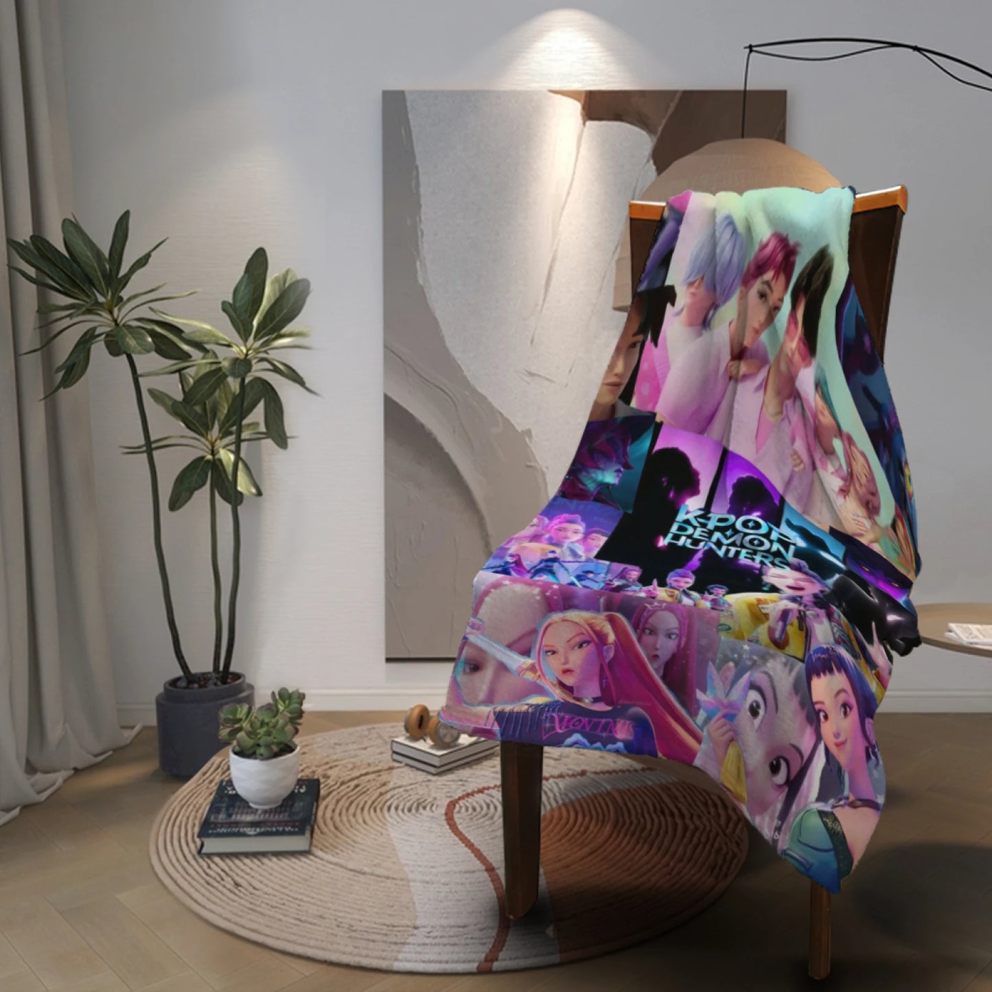 Saja Boys KPop Demon Hunters Blanket Soft Cozy Throw Blanket Gift Warm Flannel Blankets and Throws for Couch Sofa Bed