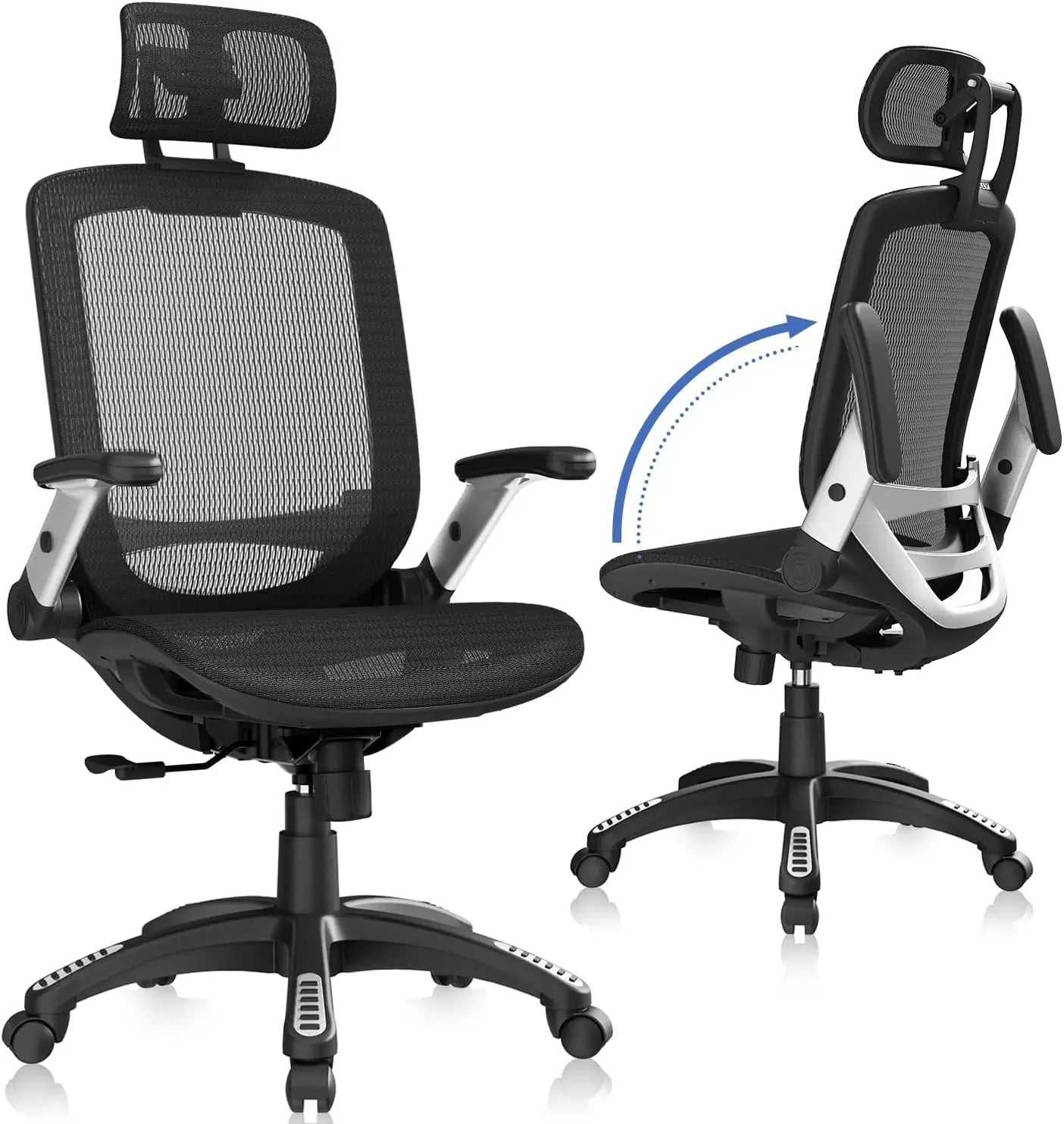 Ergonomic High Back Office Chair with Headrest & Flip Up Arms