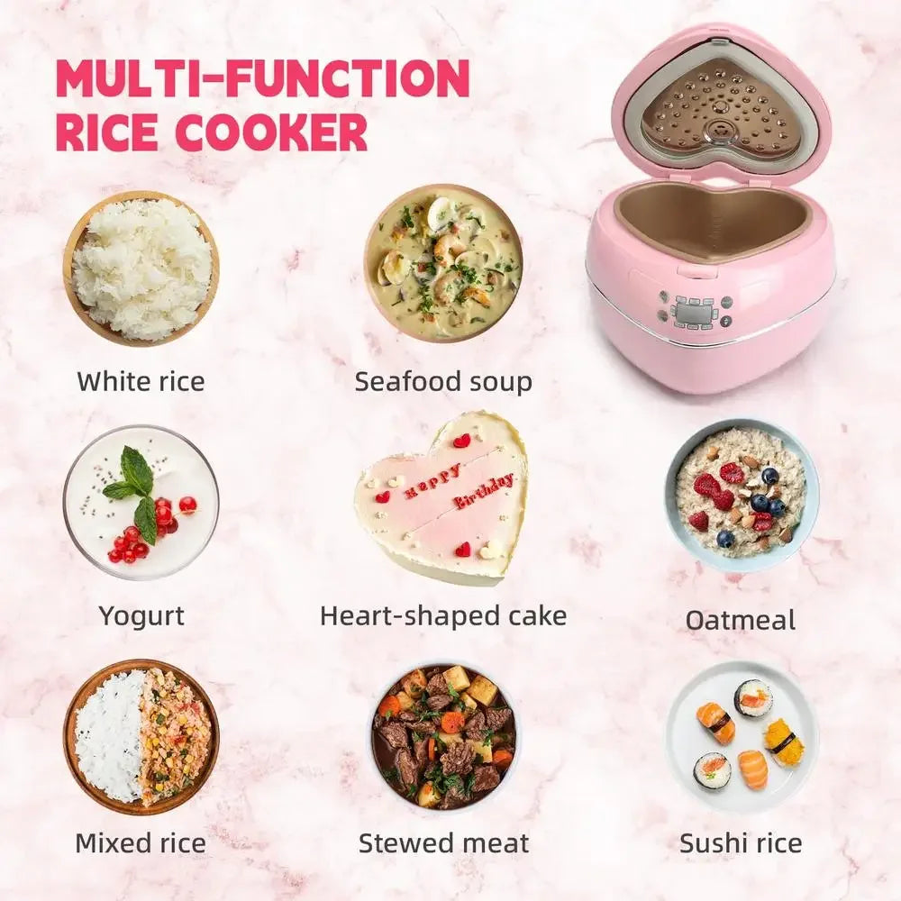 Heart Shape Rice Cooker 8 Cup Multifunctional Steamer Timer