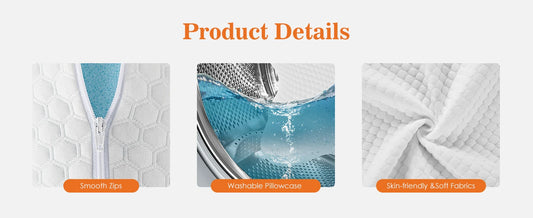 JHK Memory Foam Neck Pillow Premium Removable Cover