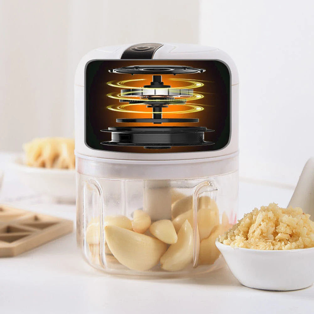 Portable Meat Grinder Mini Electric Garlic Chopper USB Rechargeable 250ML Mini Food Chopper Herb Veggie Cutter Blender Processor