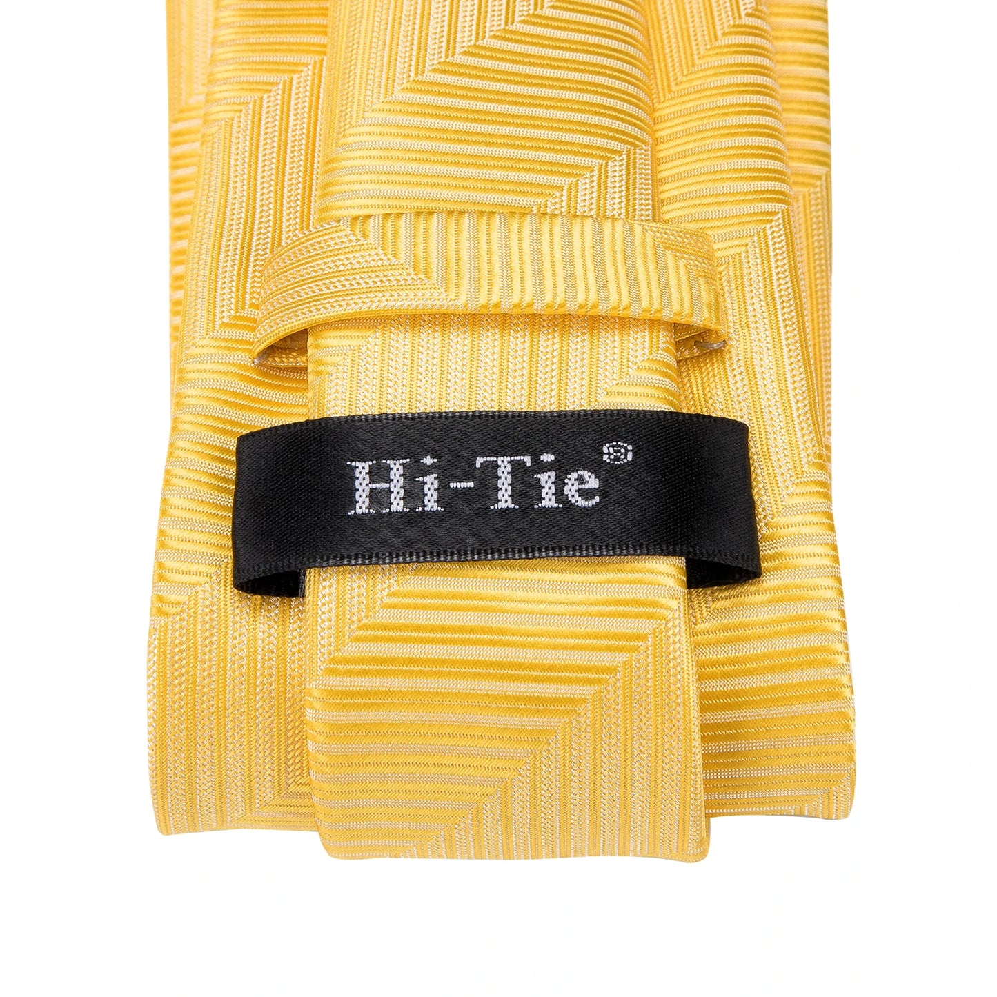 Yellow Stripes Men's Tie Handkerchief Cufflinks Set Necktie for Men Male Wedding Business Ties Formal Dad Husband Gift