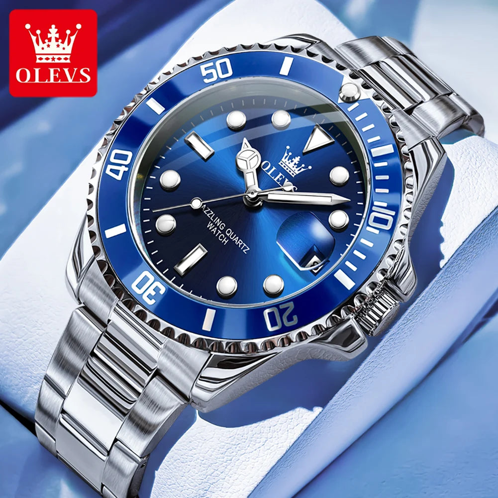 Men’s Luxury Quartz Sports Watch . Stainless Steel Diving-Style Design