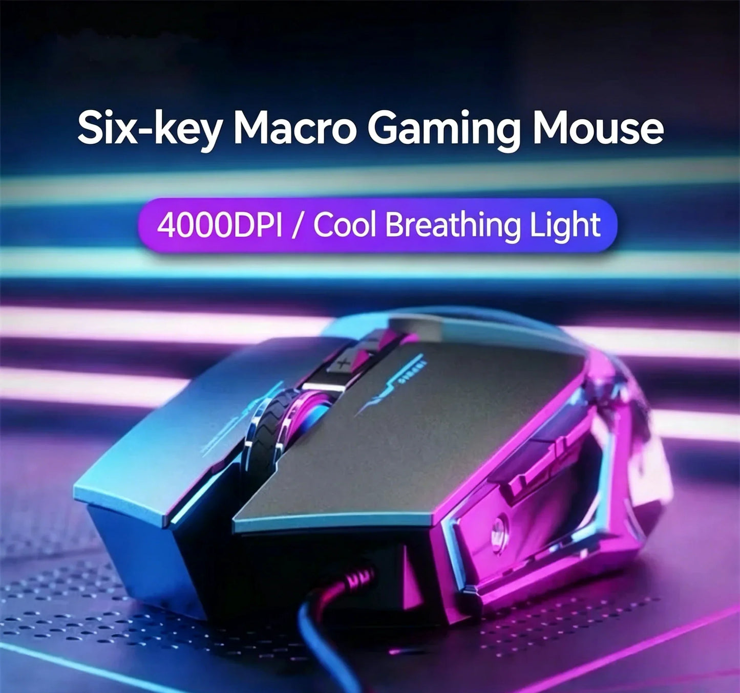 RGB Dual Mode Wireless Gaming Mouse. Rechargeable Ergonomic LED Mouse for PC & Laptop