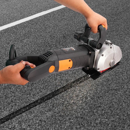 2.7KW Electric Concrete Saw Slotting Machine Handheld Brick Cutter Wall Groove Cutting Machine 5000RPM W/Carry Box