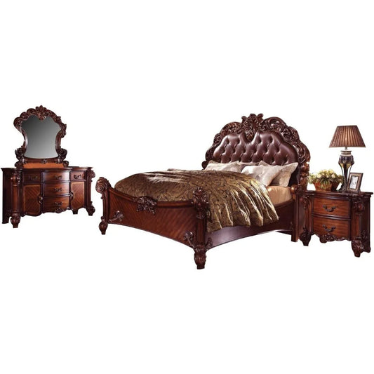 Vendome Bedroom Set with King Bed, Nightstand, Dresser and Mirror