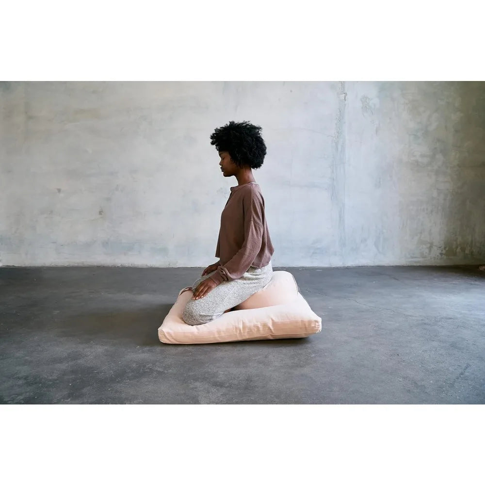 Renew Organic Meditation Cushion Set - Durable and Comfortable with Cotton, Linen, and Hemp Materials - Modern Zafu and Zabuton
