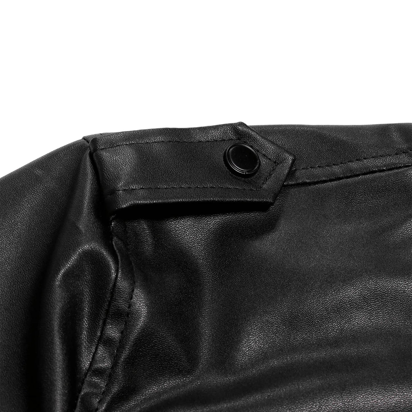 Men’s Faux Leather Bomber Jacket Slim Fit Zipper Fashion Coat