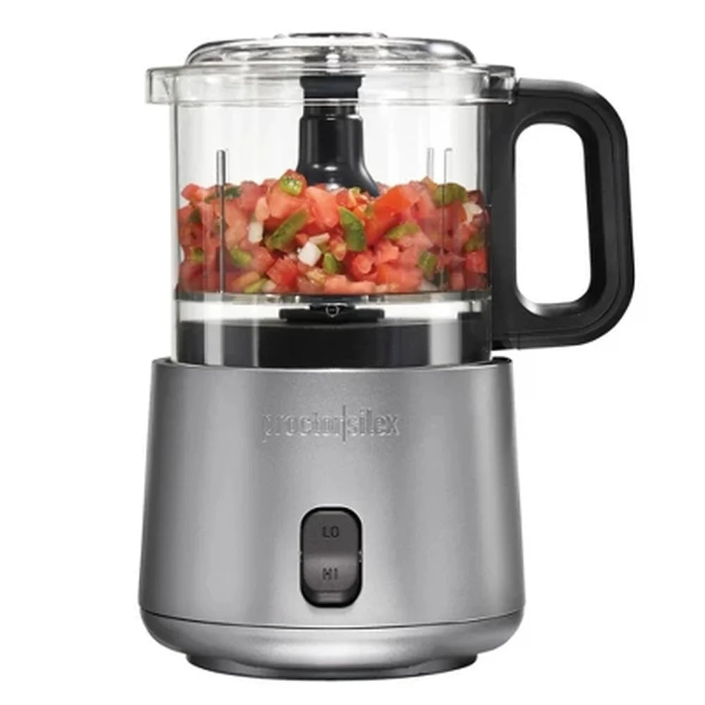 Electric Food Chopper 3.5 Cup Vegetable Processor Stackable Design Stainless Steel Blades 350W Dishwasher Safe Easy Cleanup