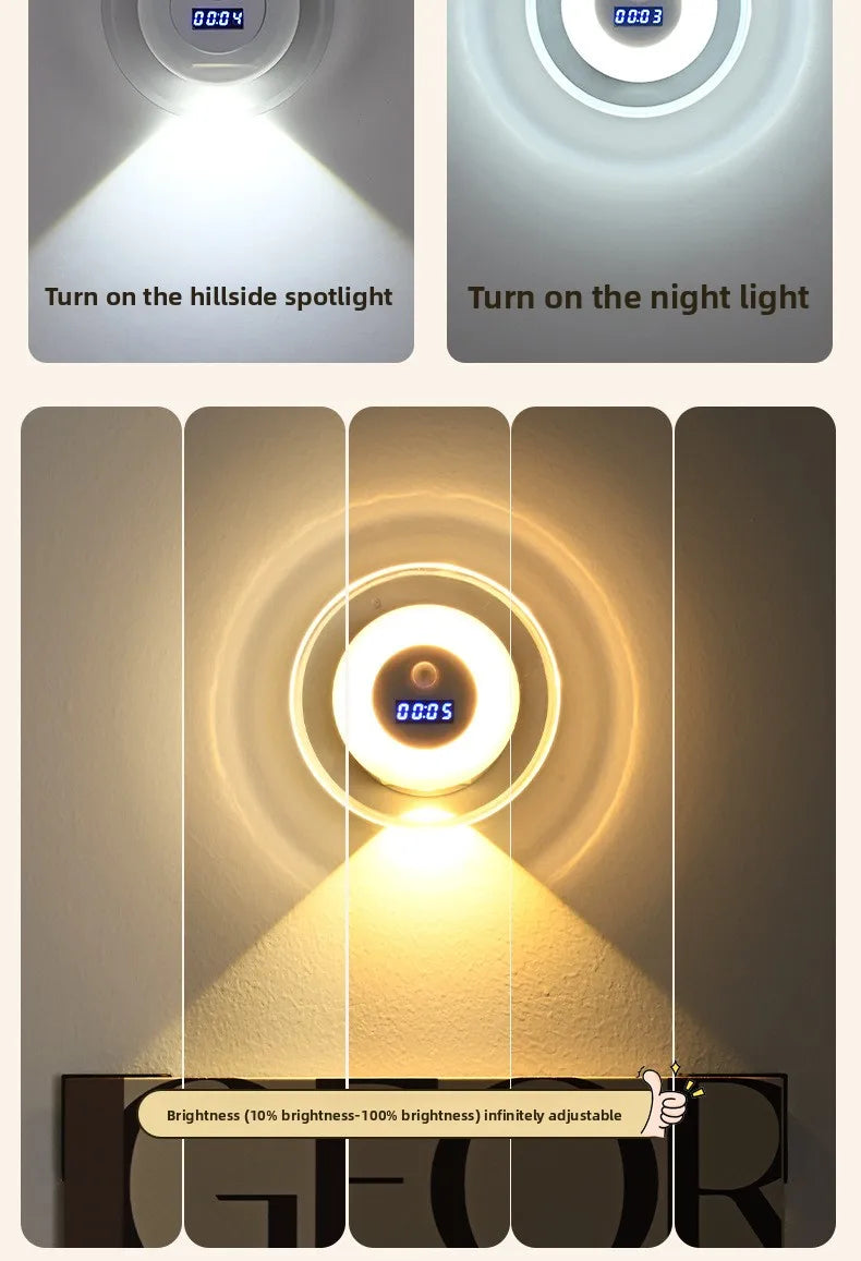 Rechargeable LED Motion Sensor Wall Spotlight with Remote Control