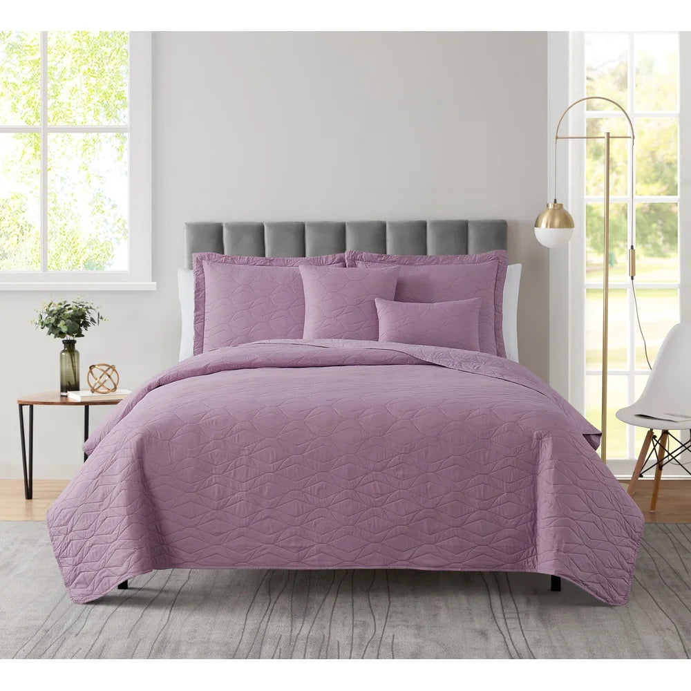 Twin Quilt Set Lightweight Microfiber Bedspread With Shams