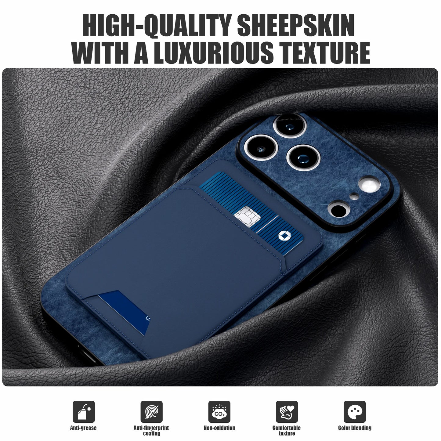 2-in-1 Magnetic Wallet Phone Case with Detachable Card Holder & Stand