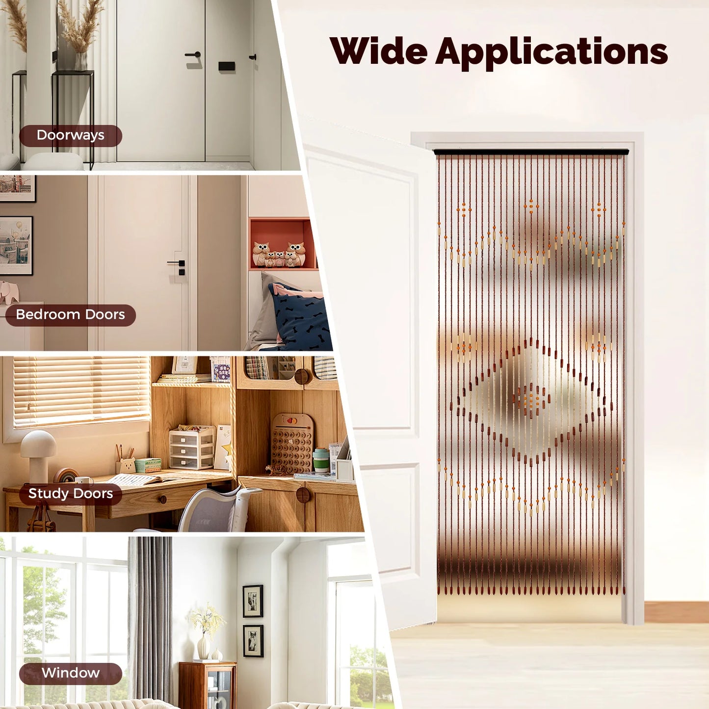 Luxury Retro Wooden Bead Curtain Divider