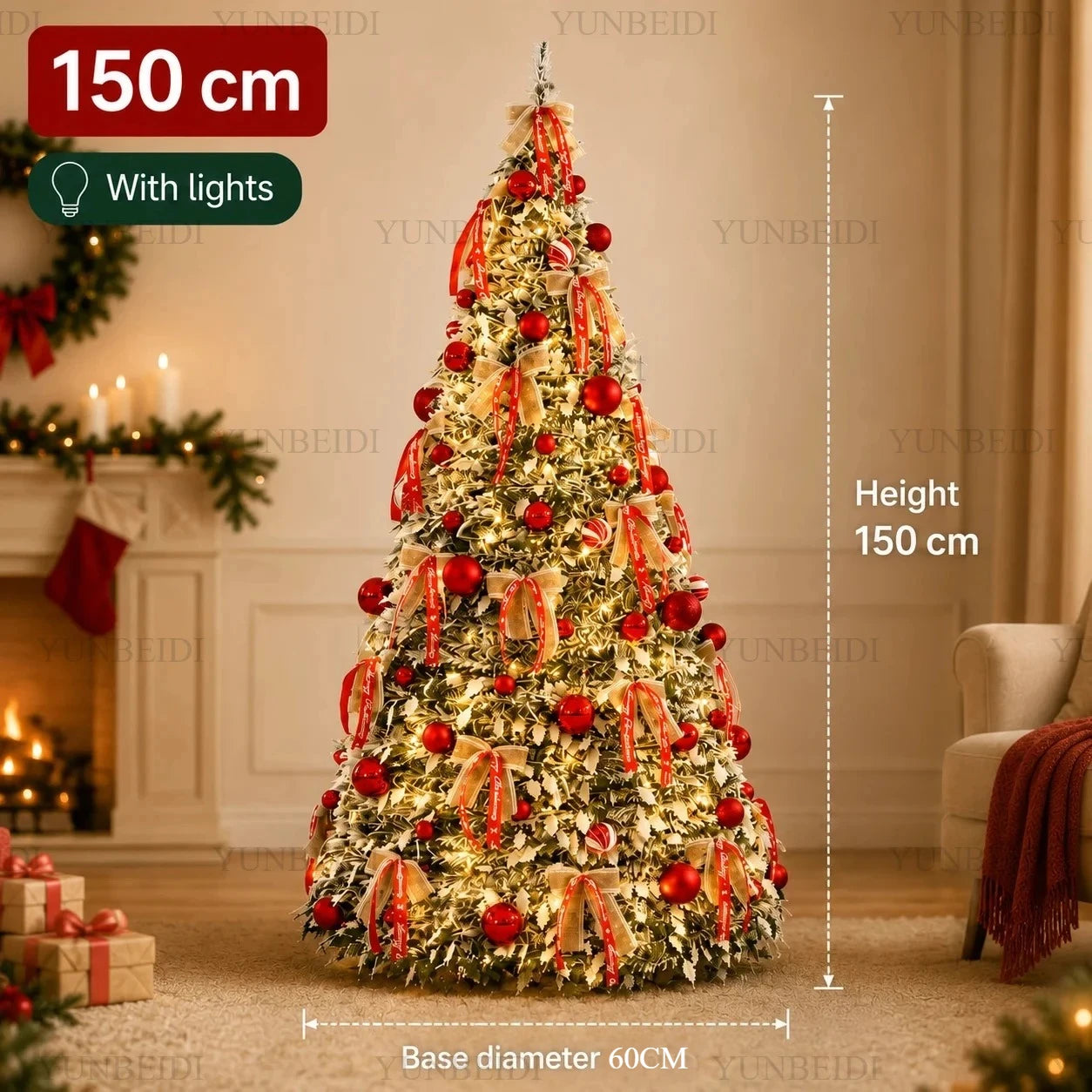 Foldable Pop-Up Christmas Tree .Easy Setup Holiday Décor