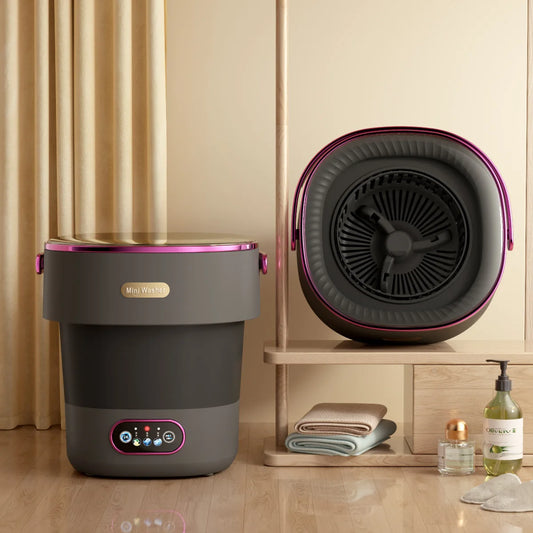 13L Portable Folding Washing Machine with Spin Dryer . Compact Mini Washer for Travel, Dorms & Apartments