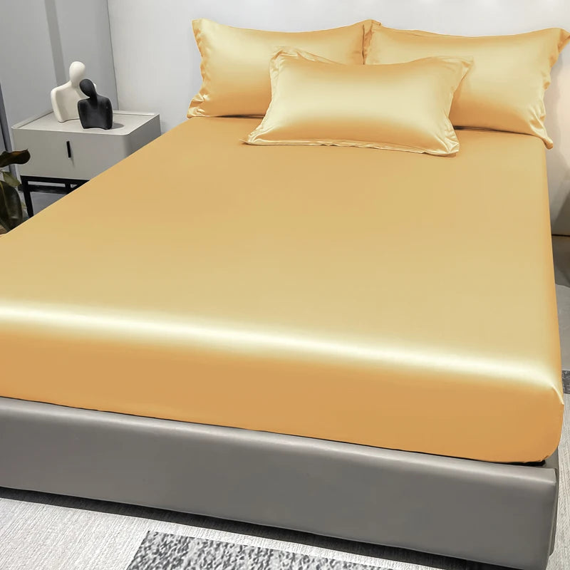 Luxury Satin Fitted Sheet .Silky Soft Deep Pocket Bedding