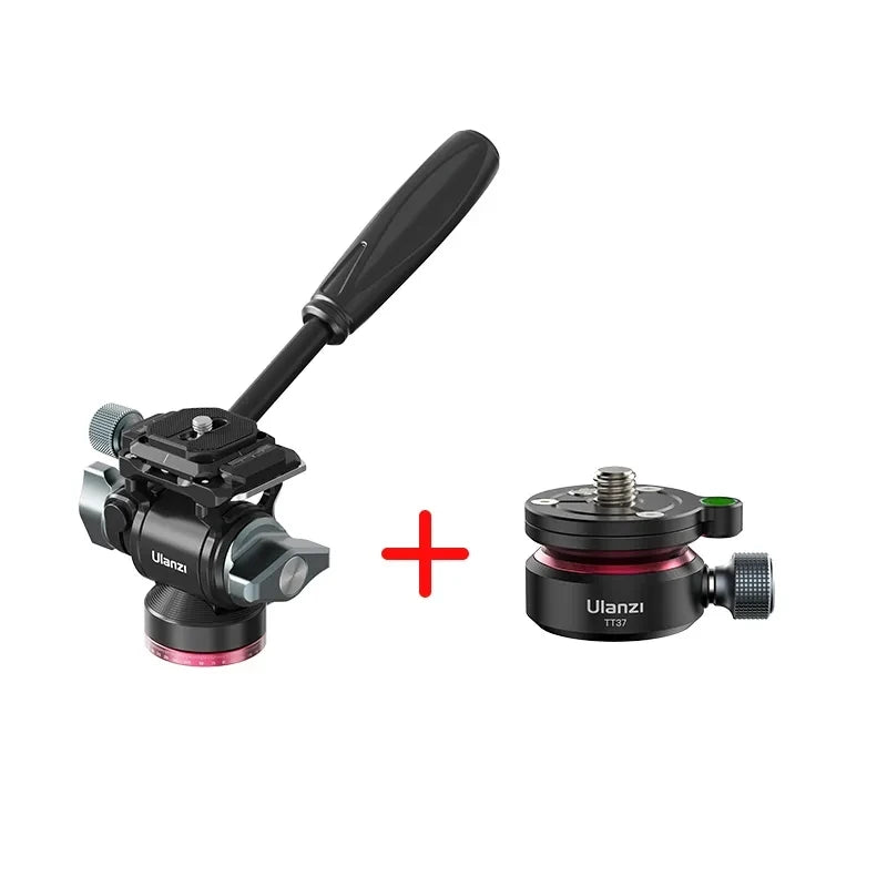Ulanzi U-190 Fluid Hydraulic Ball Head Panoramic Video DSLR Camera Tripod Head with Handle Arca for Monopod Tripod Pan Head
