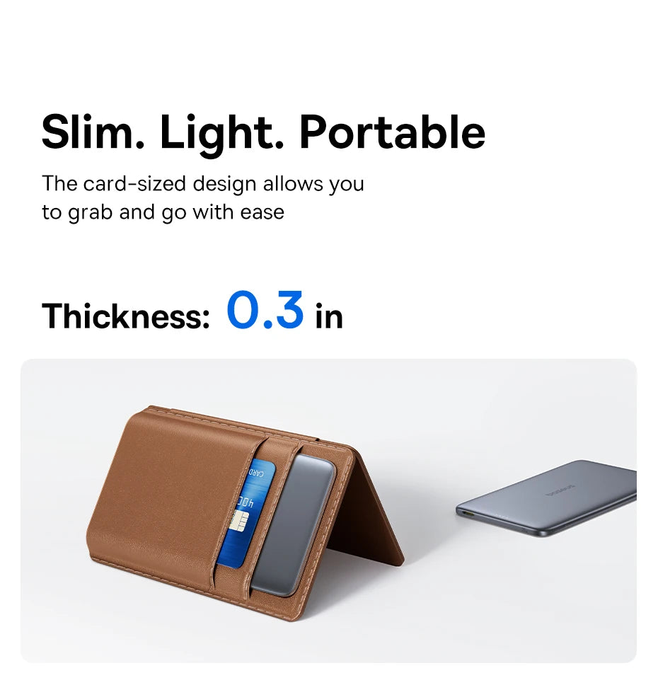 Baseus 5000mAh Magnetic Power Bank 20W PD Fast Charging – 15W Wireless Ultra-Slim Portable Charger for iPhone & USB-C Devices