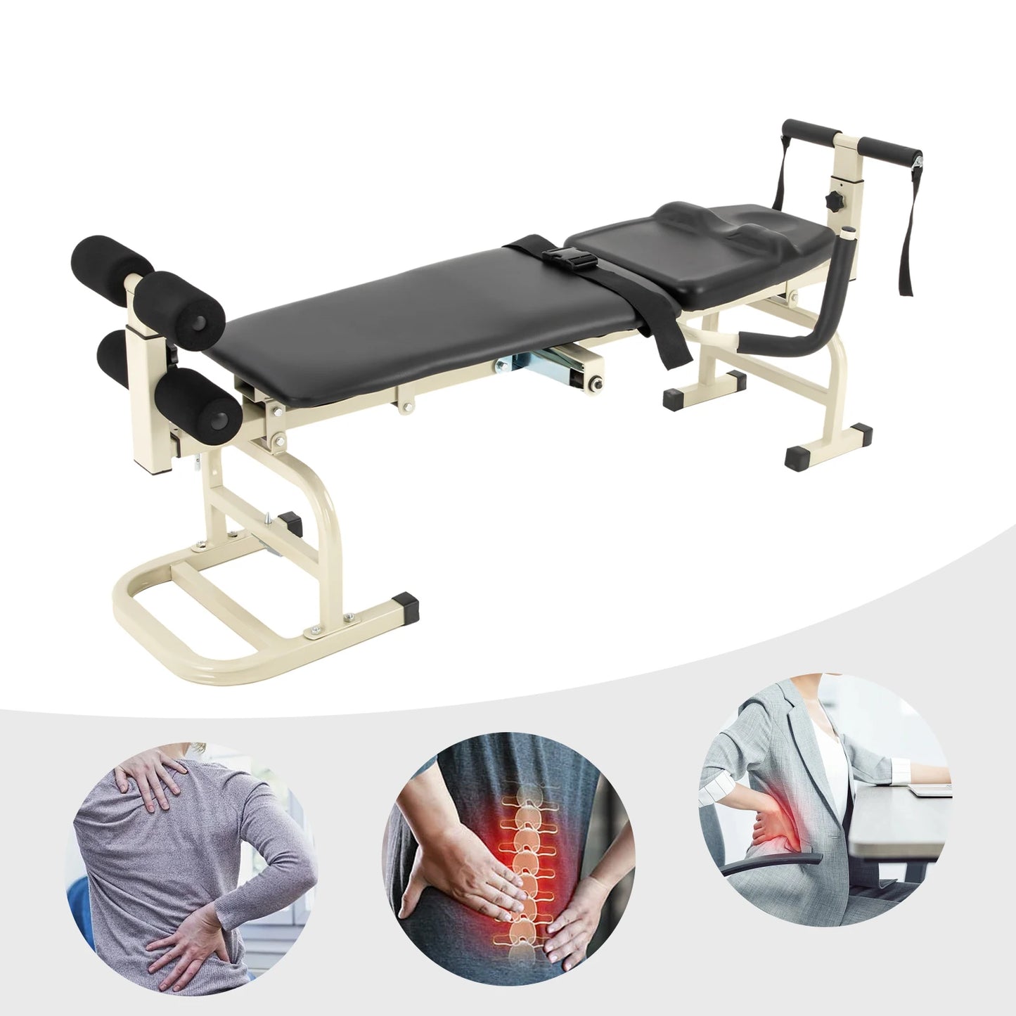 Medical Multifunctional Body Stretcher Leg Pulling Tensioner Fitness Traction Bed Max Load 120kg Suitable For 1.45-1.85m Adults