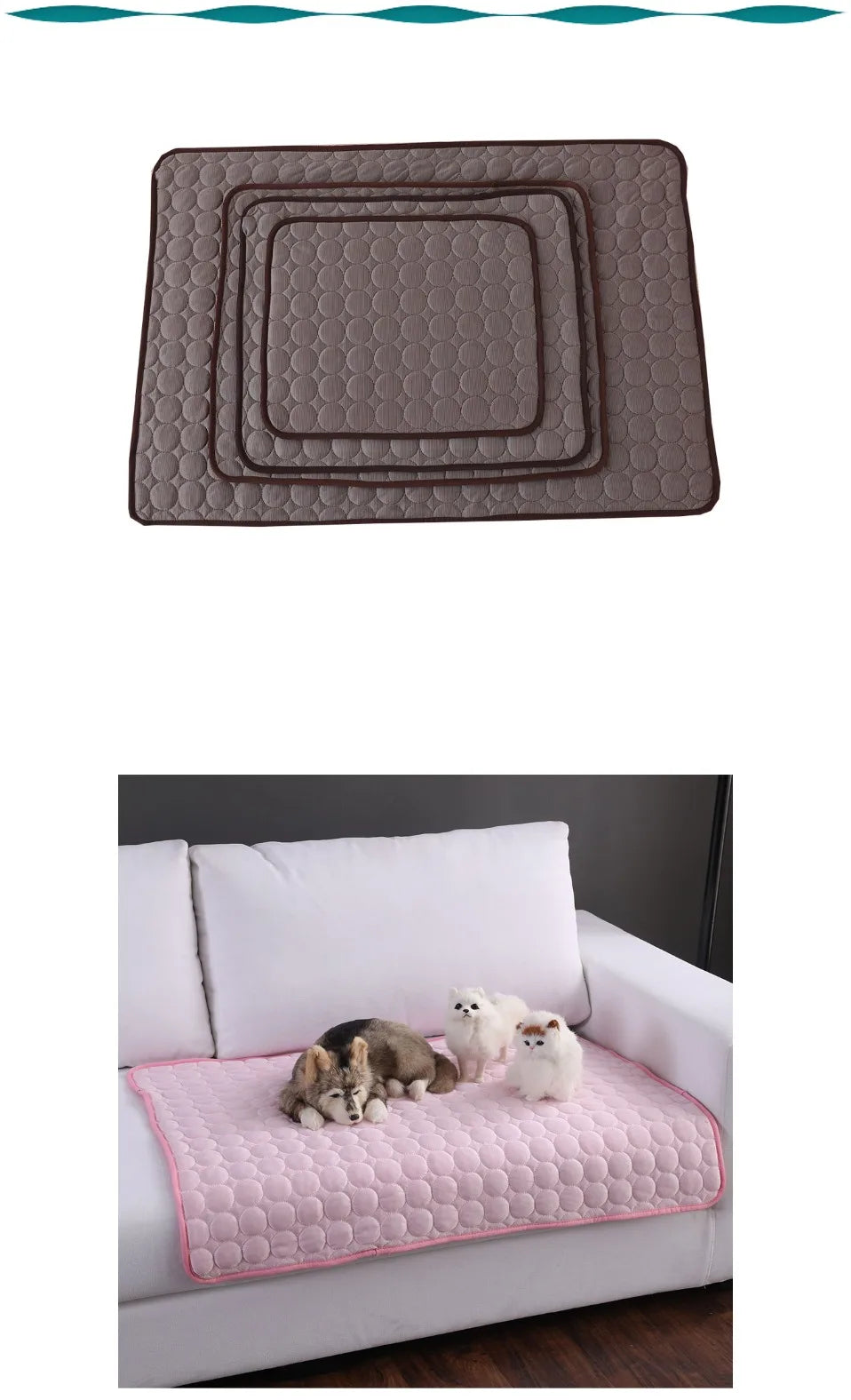 Extra Large Cooling Gel Pet Mat for Dogs & Cats.Reusable Summer Cooling Pad