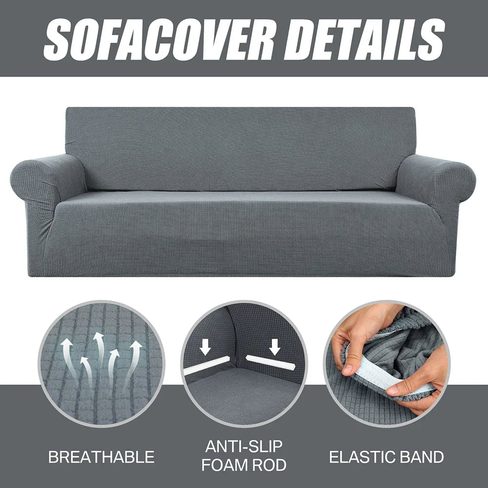 Jacquard Stretch Couch Cover Universal Sofa Covers Dog Cat Pets Friendly Washable Furniture Protector Fitted Sofa Slipcovers