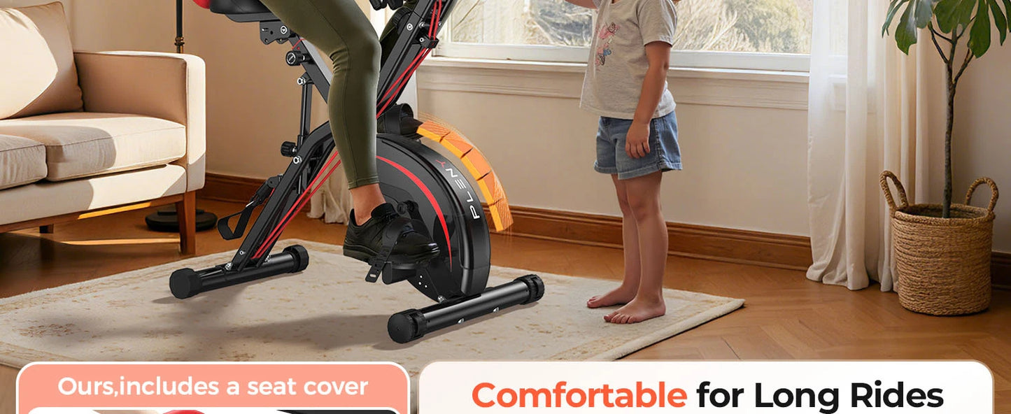 5-in-1 Foldable Exercise Bike with Adjustable Resistance for Home Cardio Workouts