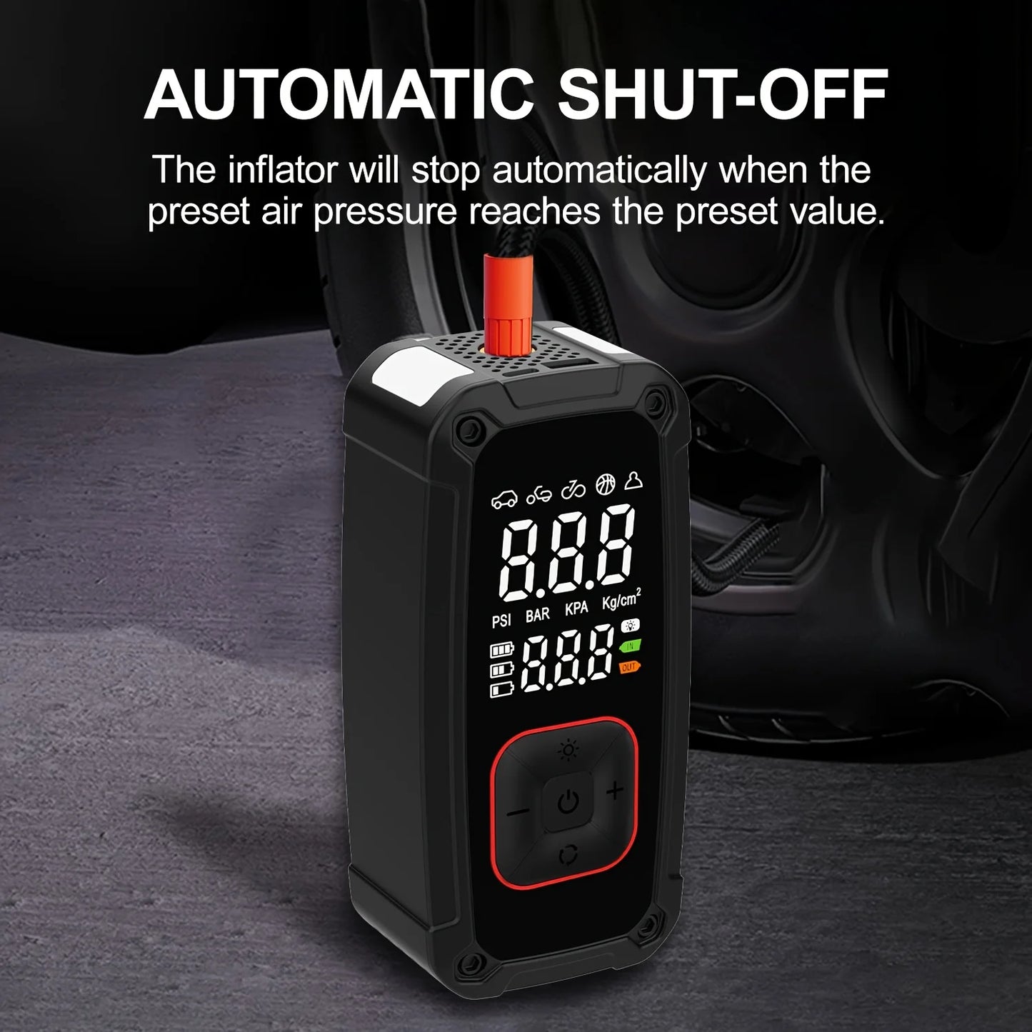 4000A Car Jump Starter with Air Compressor, Portable Battery Jump Starter 4000A Peak Current, 150PSI Digital Tire Inflator.
