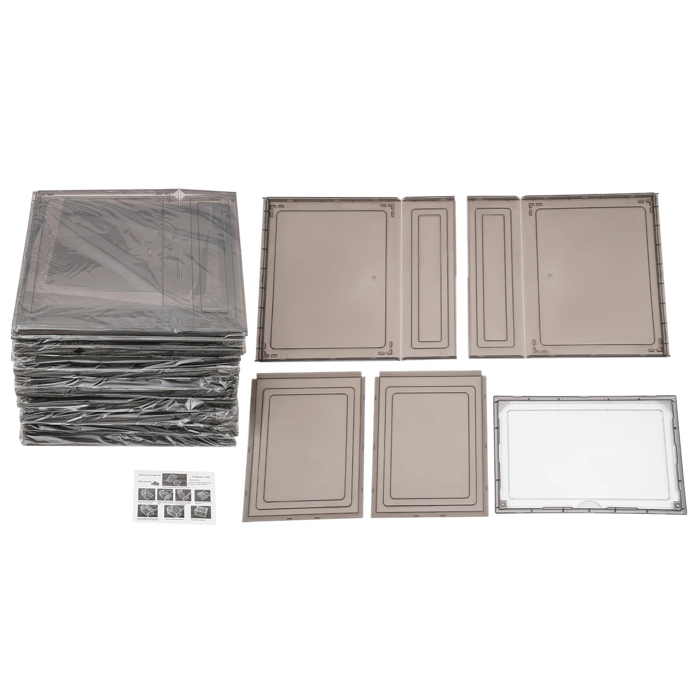 12PCS Stackable Shoe Boxes Free Standing Shoe Containers Multifunctional Acrylic Shoe Display Cabinets with Magnetic Door