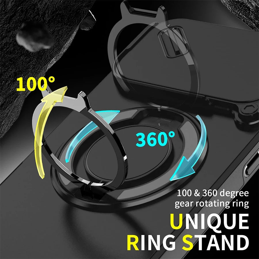 Heavy Duty Magnetic Shockproof Phone Case with Ring Stand