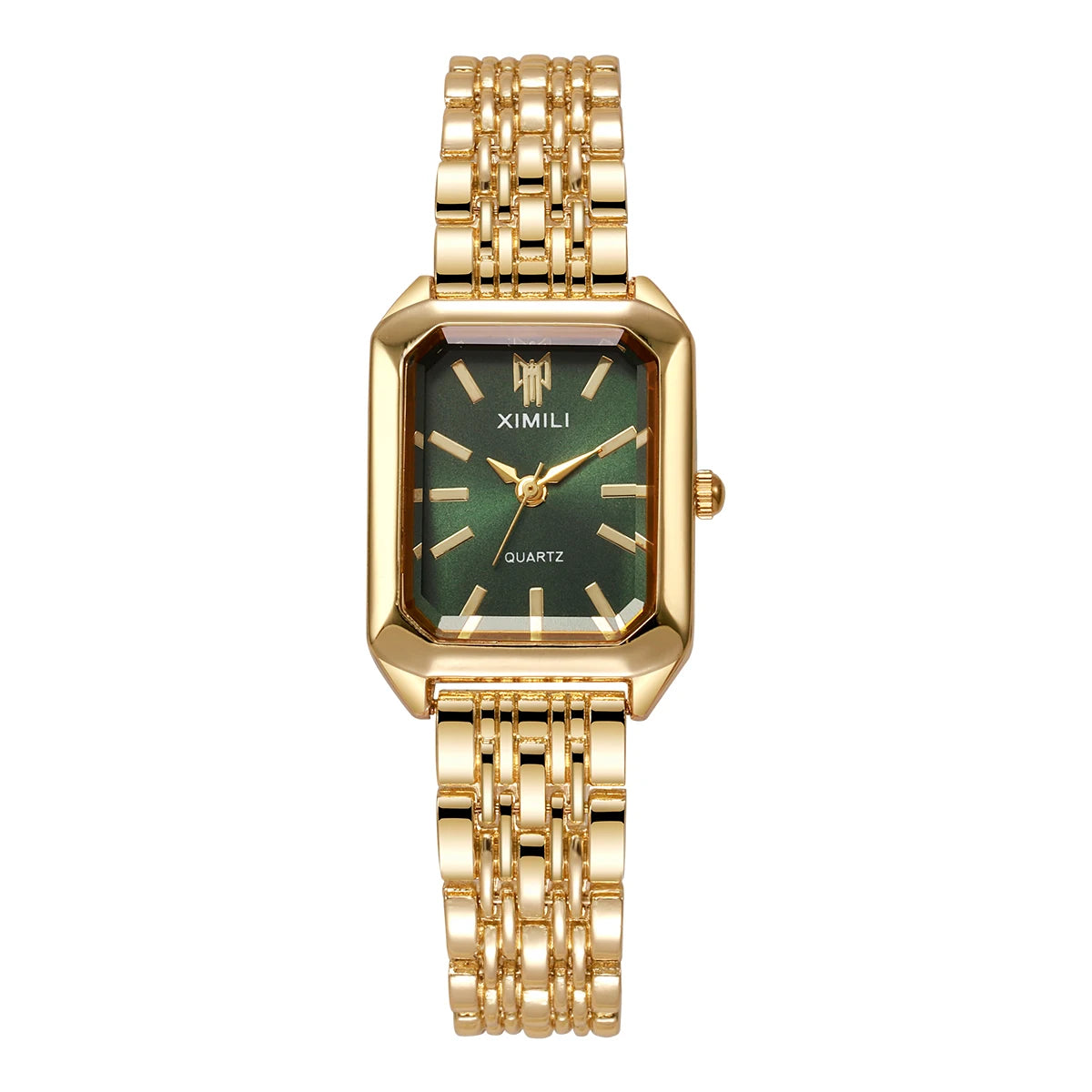 Elegant Women’s Rectangular Quartz Watch. Stainless Steel Bracelet Fashion Timepiece