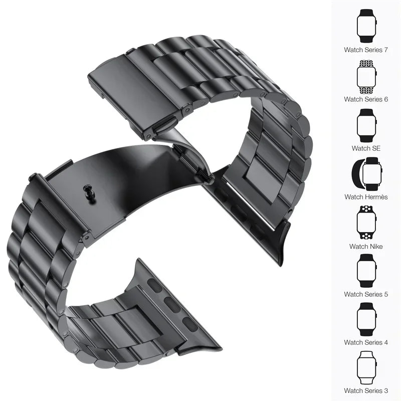 Premium Stainless Steel Apple Watch Band .Luxury Metal Replacement Strap
