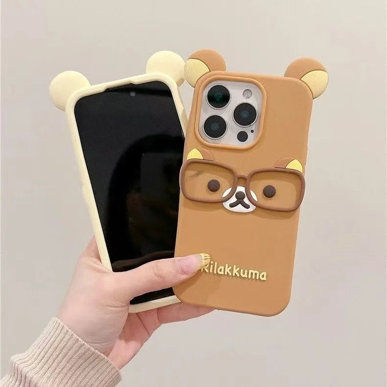 Cute Rilakkuma Bear Phone Case for iPhone Samsung