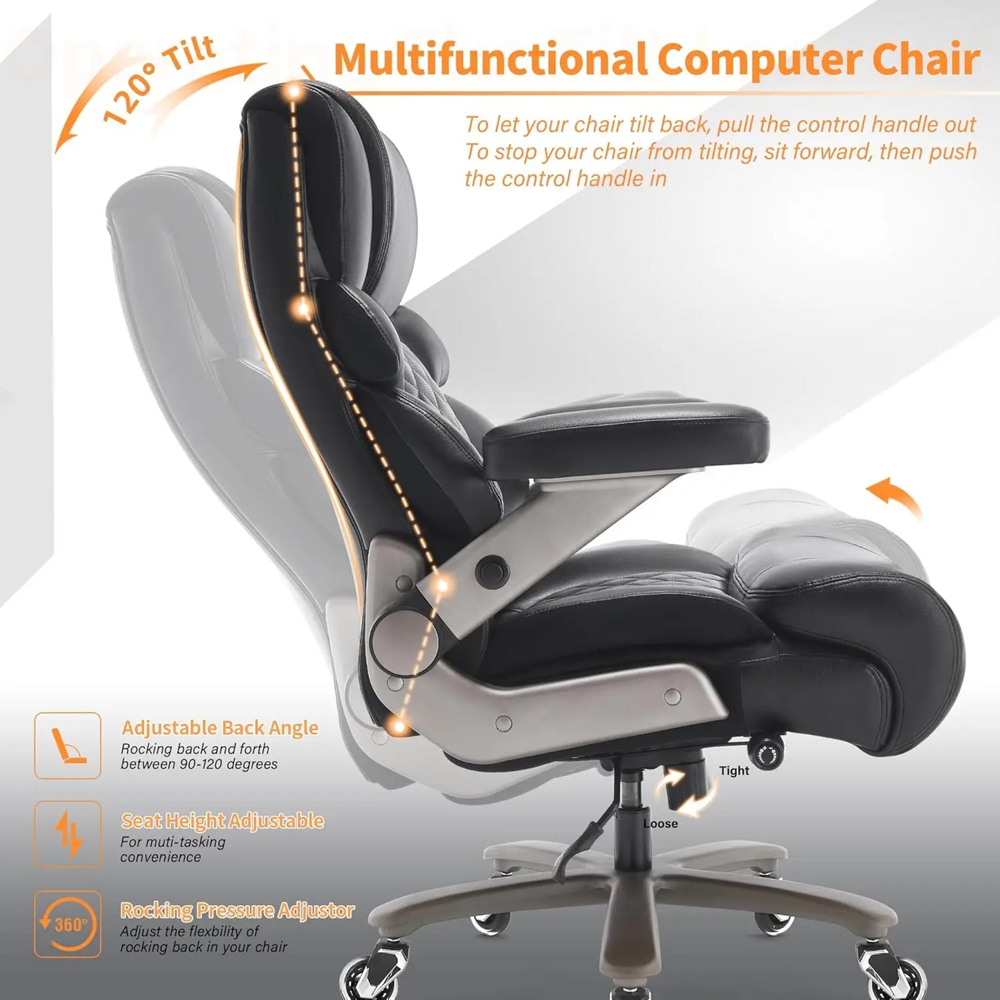 700LB Big & Tall Executive Office Chair with Adjustable Lumbar Support