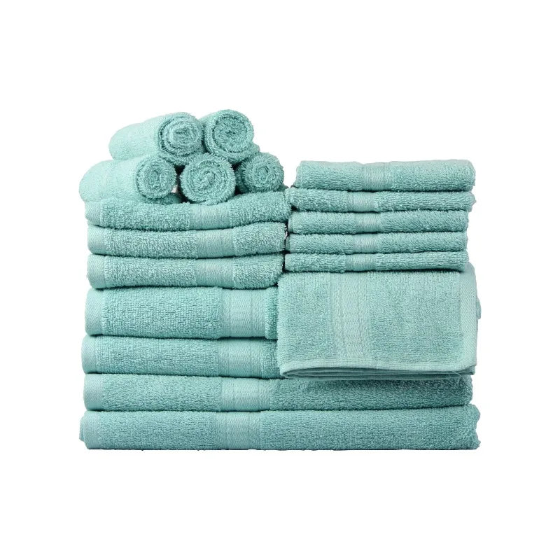 18 Piece Cotton Towel Set 4 Bath 4 Hand 10 Face Towels