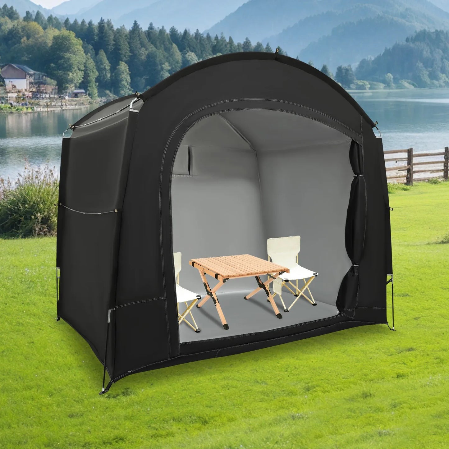 Waterproof Outdoor Bike Storage Tent .210D Oxford Cloth Bicycle Shelter  Description