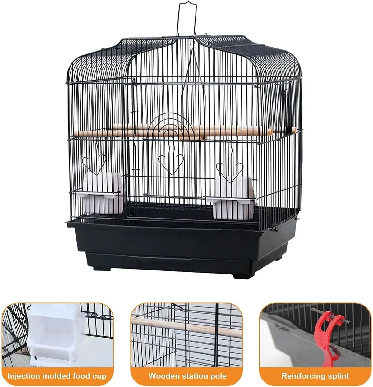 Portable Metal Bird Travel Cage with Carry Handle