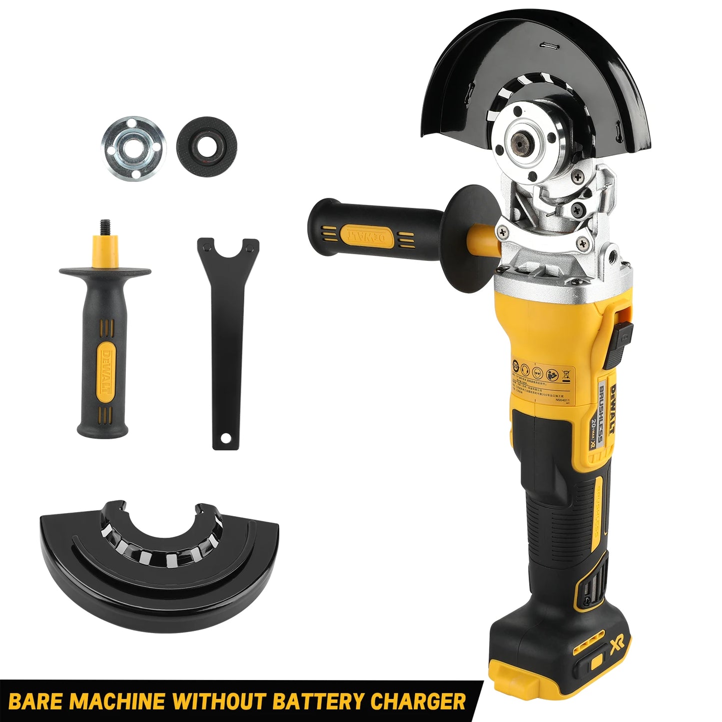 2025 New! DEWALT DCG405FN 125mm Flat Head Angle Grinder - Bare Machine, 18V Lithium - Powered Brushless Tool for Precise Cutting