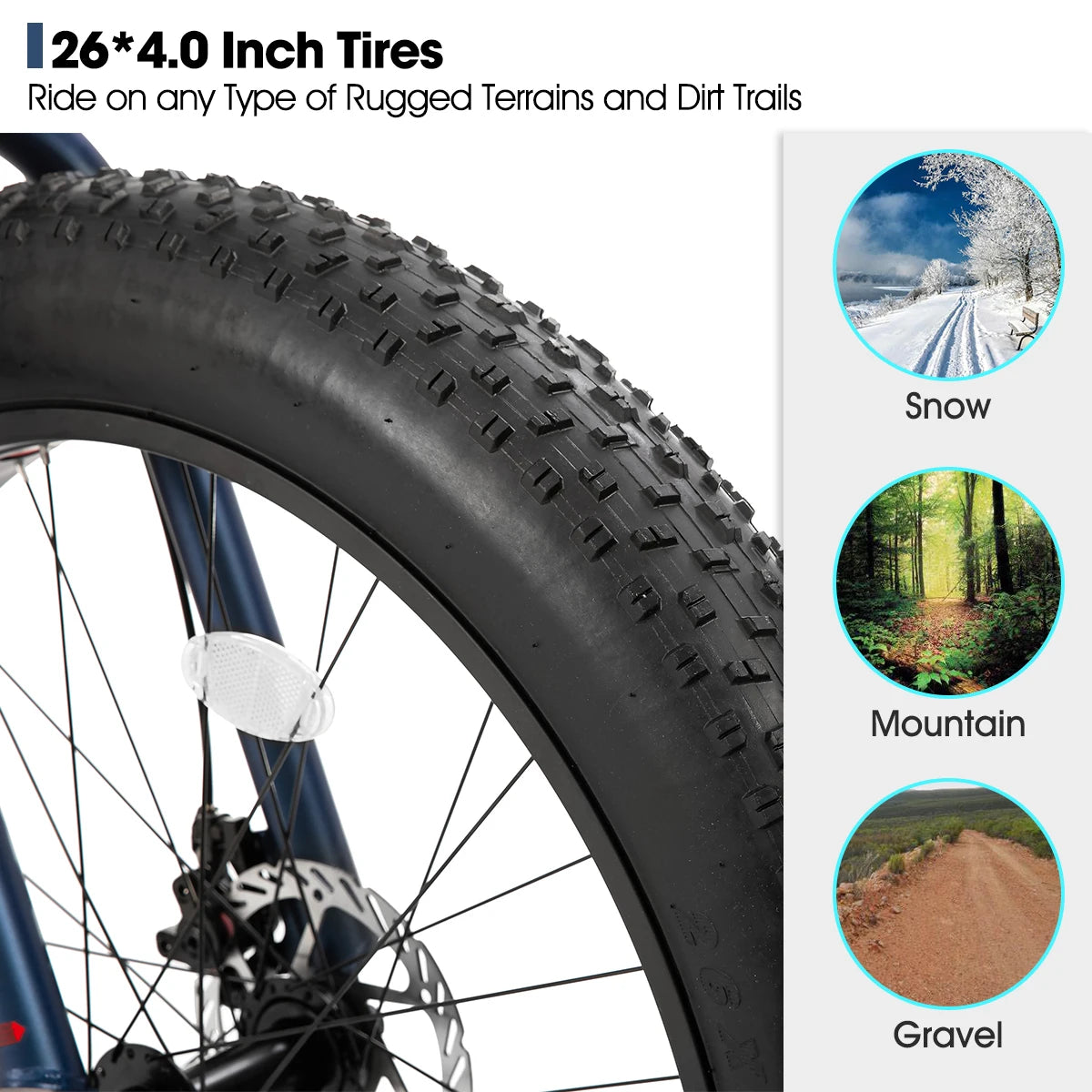 Hiiland 20 Inch Fat Tire Mountain Bike .Kids Bicycle with Front Suspension, Dual Disc Brakes & 7-Speed Gears