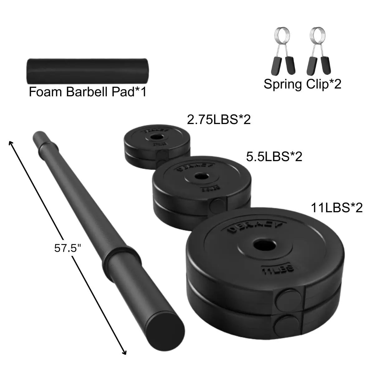 Adjustable Barbell Weight Set for Home Strength Training & Full Body Workouts